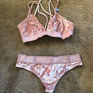 NWT Victoria’s Secret Velvet Bralette & Thong set